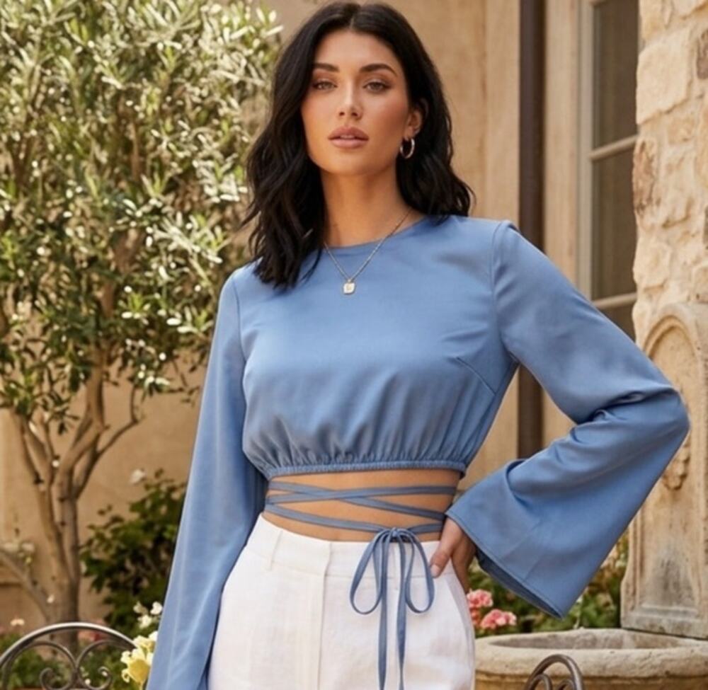 NWT Nicole Williams English Bar III satin crop top